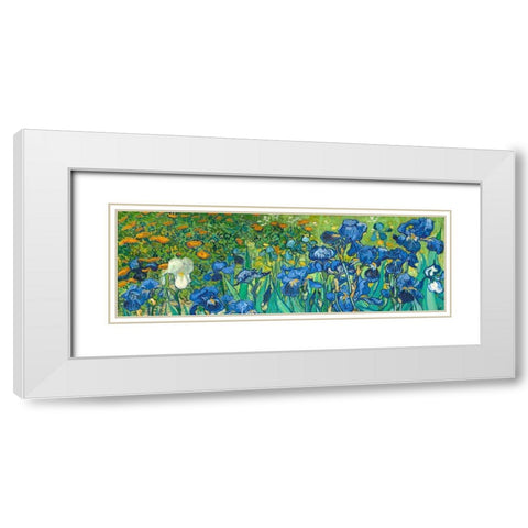 Irises (detail) White Modern Wood Framed Art Print with Double Matting by van Gogh, Vincent