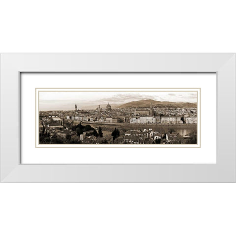Panoramic view of Florence White Modern Wood Framed Art Print with Double Matting by Ratsenskiy, Vadim