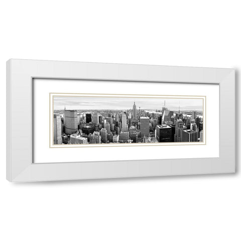 Midtown Manhattan, NYC White Modern Wood Framed Art Print with Double Matting by Ratsenskiy, Vadim