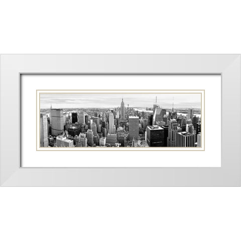 Midtown Manhattan, NYC White Modern Wood Framed Art Print with Double Matting by Ratsenskiy, Vadim