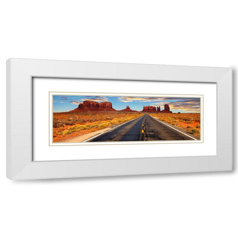 Road to Monument Valley, Arizona White Modern Wood Framed Art Print with Double Matting by Ratsenskiy, Vadim