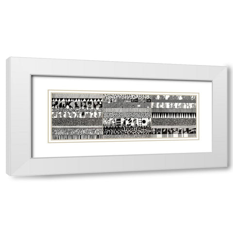 Partitura I White Modern Wood Framed Art Print with Double Matting by Teruzzi, Vittorio