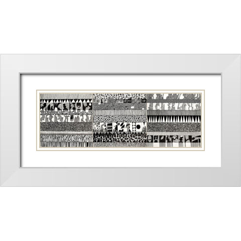 Partitura I White Modern Wood Framed Art Print with Double Matting by Teruzzi, Vittorio