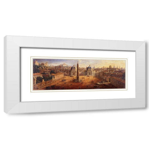 Piazza del Popolo Rome White Modern Wood Framed Art Print with Double Matting by van Wittel, Gaspar
