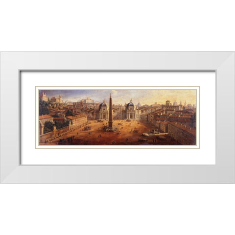 Piazza del Popolo Rome White Modern Wood Framed Art Print with Double Matting by van Wittel, Gaspar