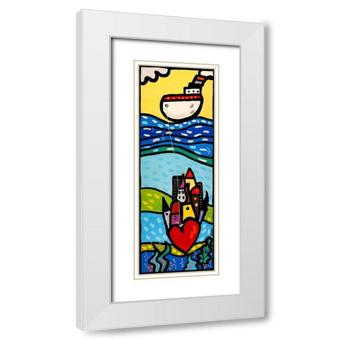Amori sommersi I White Modern Wood Framed Art Print with Double Matting by Wallas