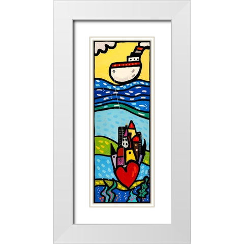 Amori sommersi I White Modern Wood Framed Art Print with Double Matting by Wallas