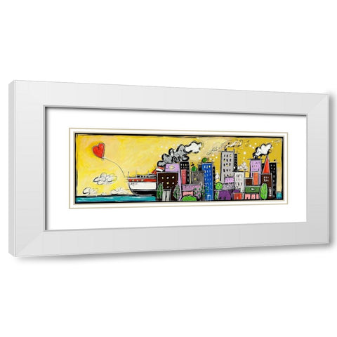 Amarcord White Modern Wood Framed Art Print with Double Matting by Wallas