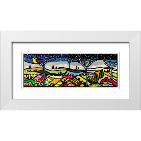 Dolci colline mie White Modern Wood Framed Art Print with Double Matting by Wallas
