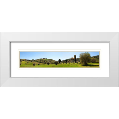 Abbazia di S. Antimo-Val d Orcia-Tuscany White Modern Wood Framed Art Print with Double Matting by Pangea Images