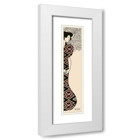Woman and Tree I White Modern Wood Framed Art Print with Double Matting by Gustav, Klimt