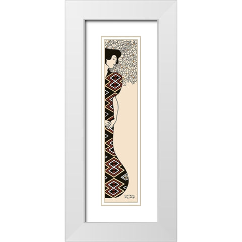 Woman and Tree I White Modern Wood Framed Art Print with Double Matting by Gustav, Klimt