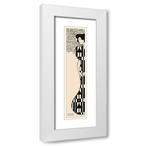 Woman and Tree II White Modern Wood Framed Art Print with Double Matting by Gustav, Klimt