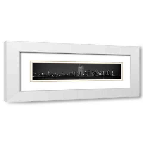Manhattan Skyline 2001 White Modern Wood Framed Art Print with Double Matting by Berenholtz, Richard