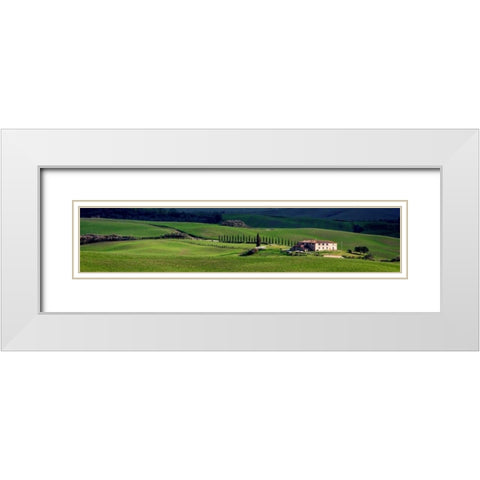 A villa in Tuscany White Modern Wood Framed Art Print with Double Matting by Ratsenskiy, Vadim