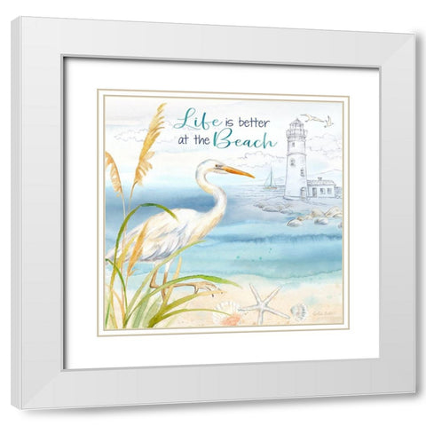 By the Seashore VIII White Modern Wood Framed Art Print with Double Matting by Coulter, Cynthia