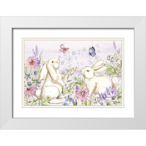 Butterfly Trail IV White Modern Wood Framed Art Print with Double Matting by Tre Sorelle Studios