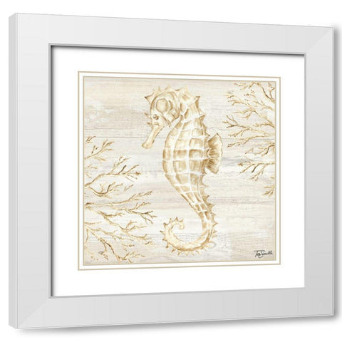 Calm Shores III White Modern Wood Framed Art Print with Double Matting by Tre Sorelle Studios