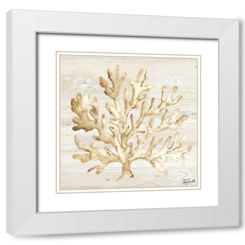 Calm Shores V White Modern Wood Framed Art Print with Double Matting by Tre Sorelle Studios