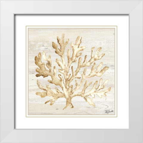 Calm Shores V White Modern Wood Framed Art Print with Double Matting by Tre Sorelle Studios