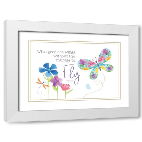 Dreams Take Flight on White II White Modern Wood Framed Art Print with Double Matting by Reed, Tara