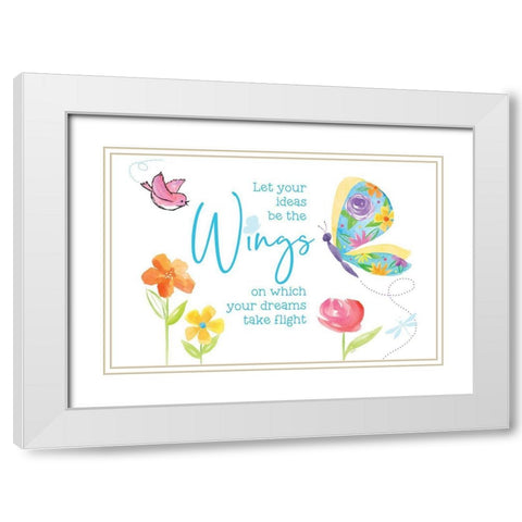 Dreams Take Flight on White III White Modern Wood Framed Art Print with Double Matting by Reed, Tara