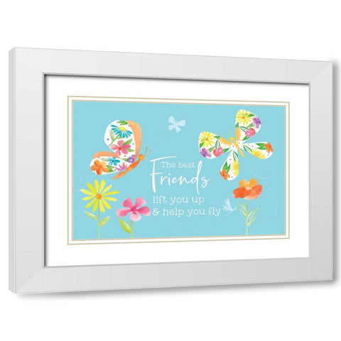 Dreams Take Flight on Blue IV White Modern Wood Framed Art Print with Double Matting by Reed, Tara