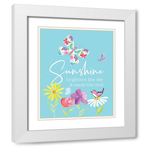 Dreams Take Flight on Blue VI White Modern Wood Framed Art Print with Double Matting by Reed, Tara