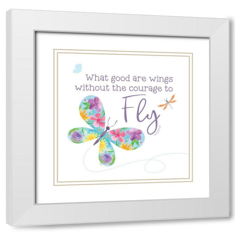 Dreams Take Flight on White IX White Modern Wood Framed Art Print with Double Matting by Reed, Tara
