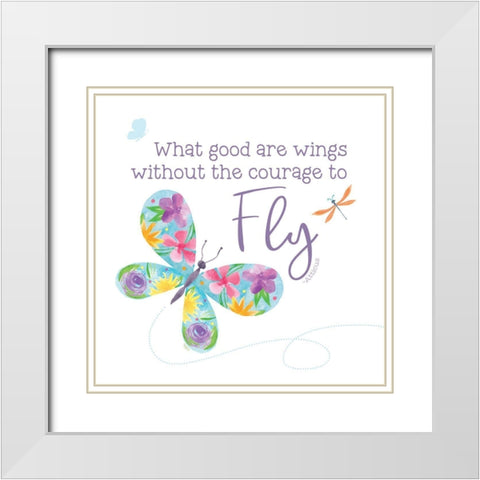 Dreams Take Flight on White IX White Modern Wood Framed Art Print with Double Matting by Reed, Tara