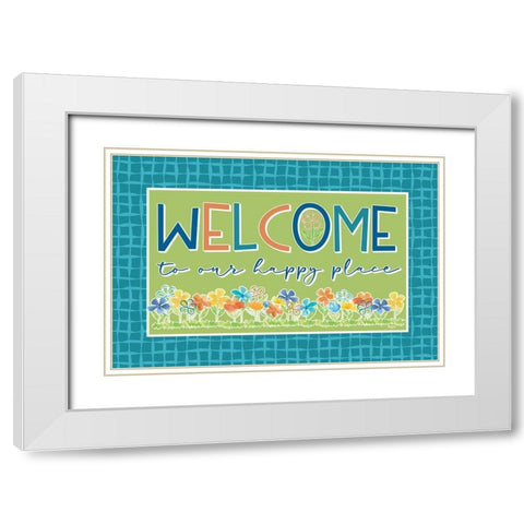 Happy at Home I White Modern Wood Framed Art Print with Double Matting by Reed, Tara
