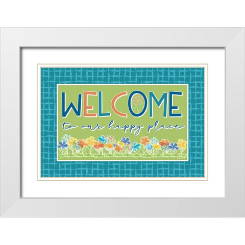 Happy at Home I White Modern Wood Framed Art Print with Double Matting by Reed, Tara