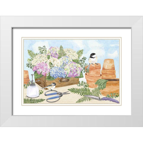 In My Garden I White Modern Wood Framed Art Print with Double Matting by Reed, Tara