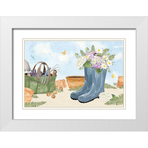 In My Garden II White Modern Wood Framed Art Print with Double Matting by Reed, Tara