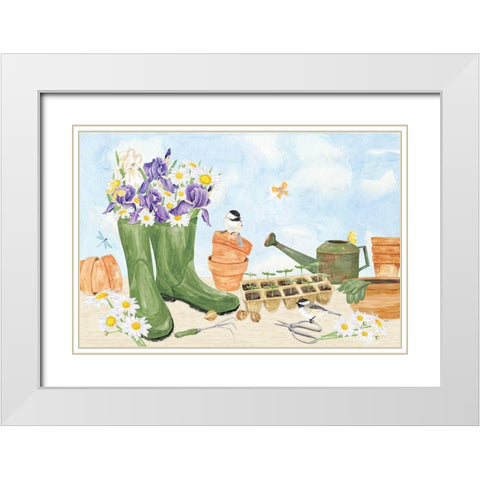 In My Garden III White Modern Wood Framed Art Print with Double Matting by Reed, Tara