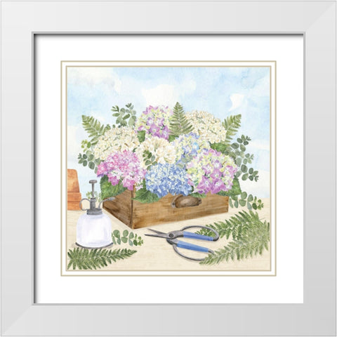 In My Garden V White Modern Wood Framed Art Print with Double Matting by Reed, Tara