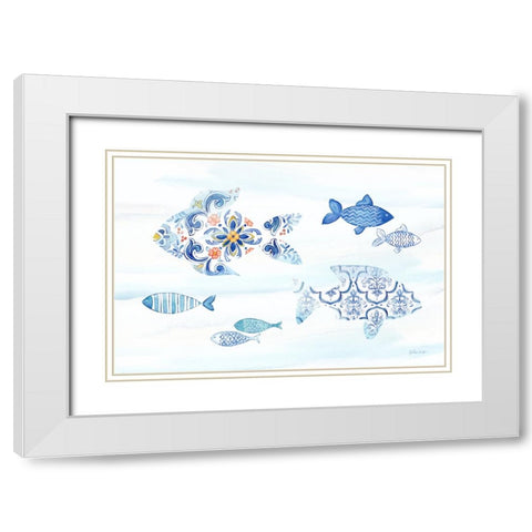 Mediterranean Breezes XII White Modern Wood Framed Art Print with Double Matting by Coulter, Cynthia