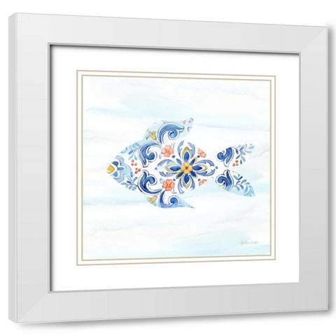 Mediterranean Breezes XIII White Modern Wood Framed Art Print with Double Matting by Coulter, Cynthia