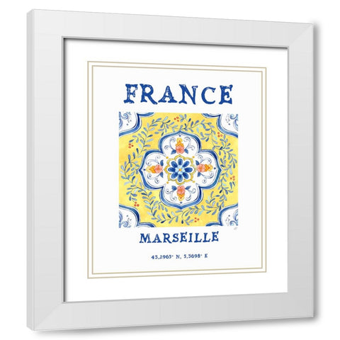 Mediterranean Breezes XIX White Modern Wood Framed Art Print with Double Matting by Coulter, Cynthia