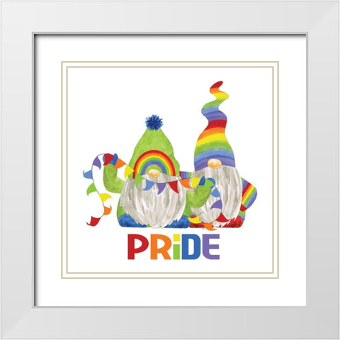 Pride Gnomes I couple White Modern Wood Framed Art Print with Double Matting by Reed, Tara