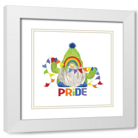 Pride Gnomes I single White Modern Wood Framed Art Print with Double Matting by Reed, Tara
