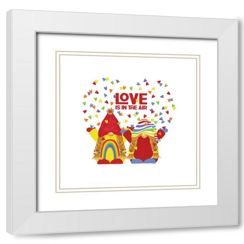 Pride Gnomes II couple White Modern Wood Framed Art Print with Double Matting by Reed, Tara