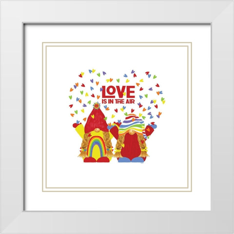 Pride Gnomes II couple White Modern Wood Framed Art Print with Double Matting by Reed, Tara