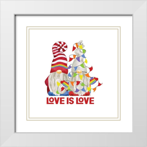 Pride Gnomes III couple White Modern Wood Framed Art Print with Double Matting by Reed, Tara