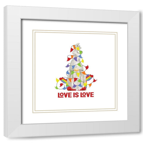 Pride Gnomes III single White Modern Wood Framed Art Print with Double Matting by Reed, Tara