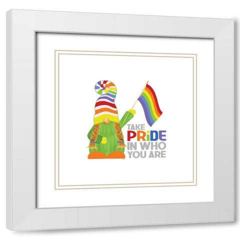 Pride Gnomes IV single White Modern Wood Framed Art Print with Double Matting by Reed, Tara