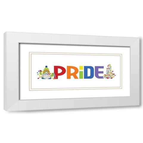 Pride Gnomes IX White Modern Wood Framed Art Print with Double Matting by Reed, Tara