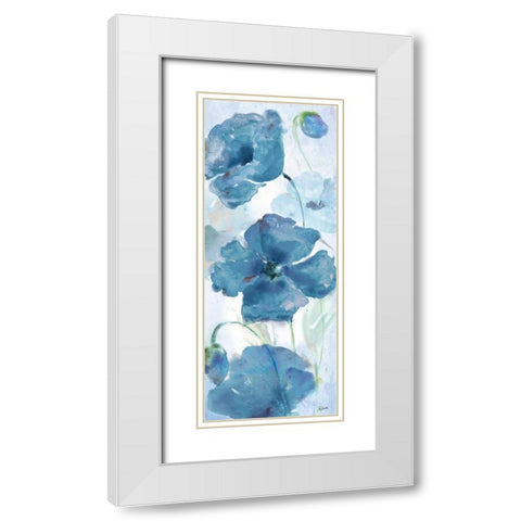 Shades of Blue Panel I White Modern Wood Framed Art Print with Double Matting by Tre Sorelle Studios