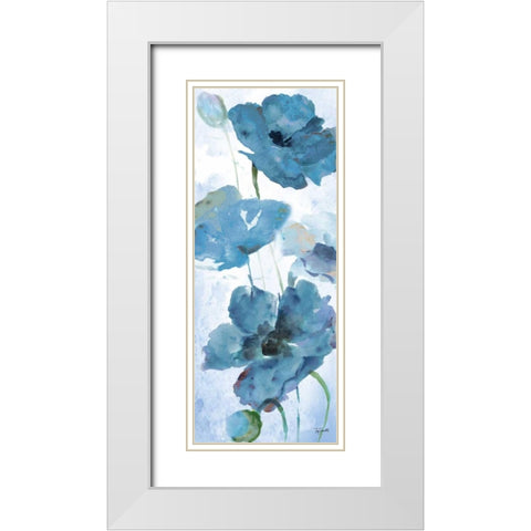 Shades of Blue Panel II White Modern Wood Framed Art Print with Double Matting by Tre Sorelle Studios