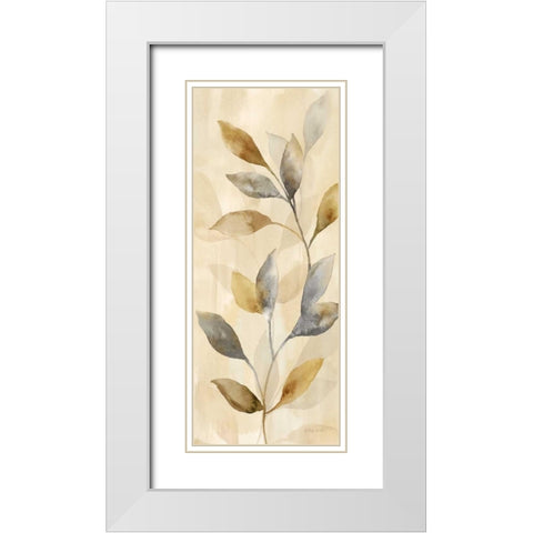 Majestic Leaves Panel II White Modern Wood Framed Art Print with Double Matting by Coulter, Cynthia